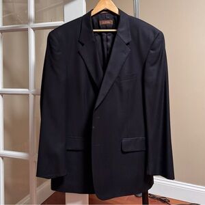 Tasso Elba Classic Wool Cashmere Black Blazer